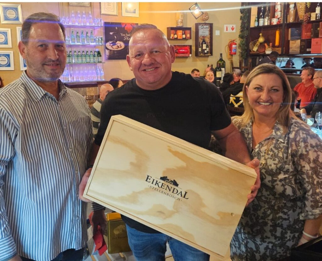 Winner Eikendal Wine Pairing raffle Winner-Eikendal raffle